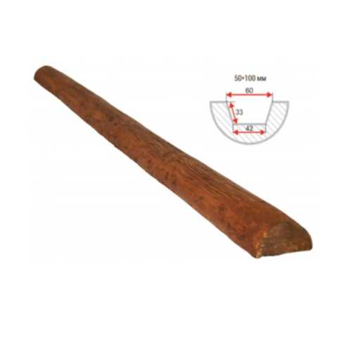 Фото Полубревно декоративное Arno decor рустик, 50х100мм Орех, длина 1 метр