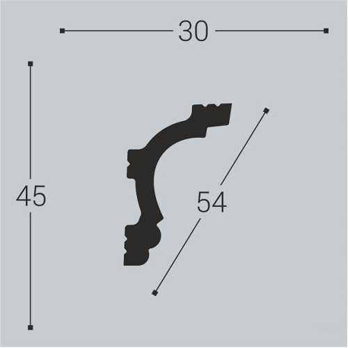 Фото Карниз под покраску из полистирола Bello Deco K8 (45х30х2000 мм)