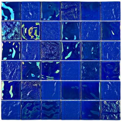 Фото Мозаика стеклянная Bonaparte Bondi blue-48, 48х48 (298х298х4 мм)