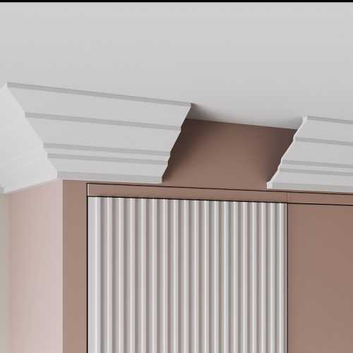 Фото Карниз под покраску Cosca KX055 из экополимера (147х145х2000 мм)