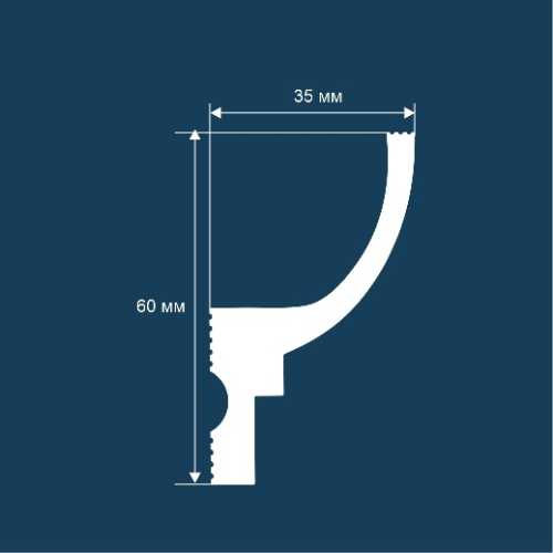 Фото Карниз под покраску Cosca КХ071 для подсветки (60х35х2000 мм) 