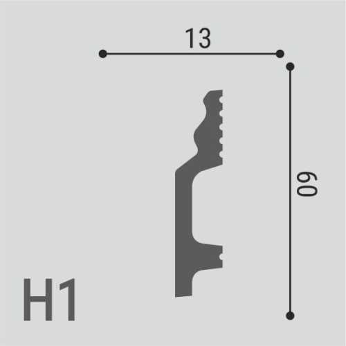 Фото Плинтус напольный Де Багет XPC полимер H1 (60х13х2000)