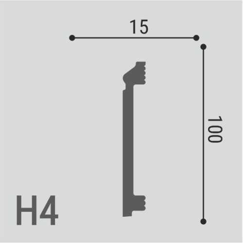 Фото Плинтус напольный Де Багет XPC полимер H4 (100х15х2000)