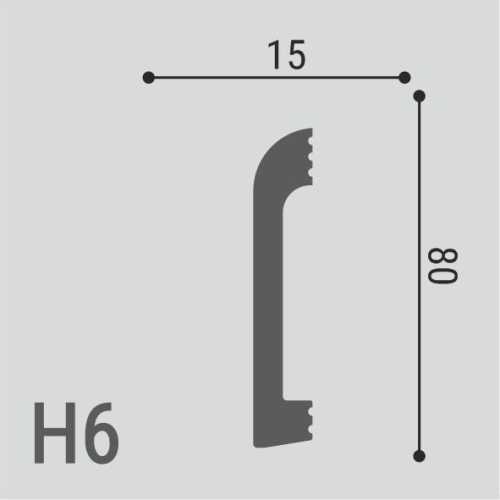 Фото Плинтус напольный Де Багет XPC полимер H6 (80х15х2000)