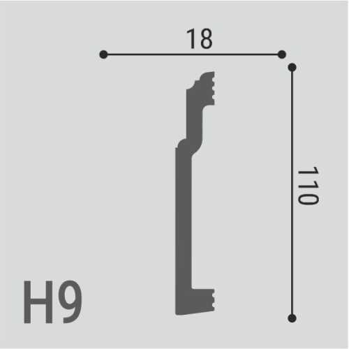 Фото Плинтус напольный Де Багет XPC полимер H9 (110х18х2000)