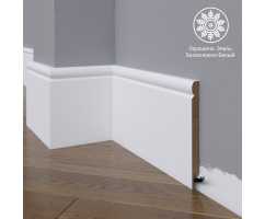 Белый плинтус напольный МДФ Madest Decor модель 06-136-12 крашеный (136х12х2400 мм)