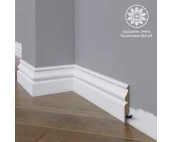 Белый плинтус напольный МДФ Madest Decor 11-072-12 крашеный (72х12х2400 мм)