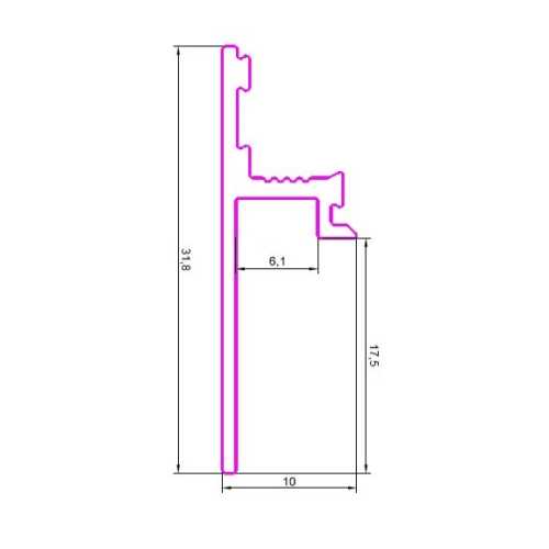 Фото Теневой плинтус скрытого монтажа Pro Design 1269 Черный RAL 9005 (17.5*6.1*2700)