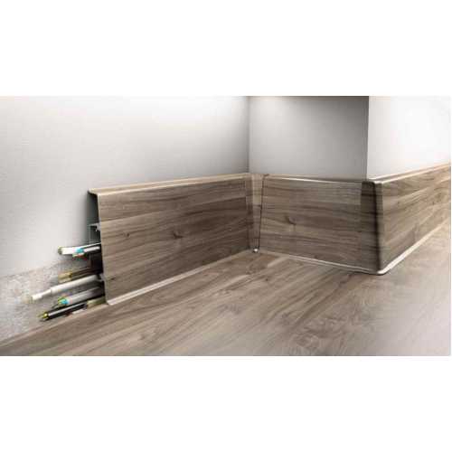 Фото Плинтус напольный, широкий ПВХ Cezar Hi-Line Prestige 141 (75х22х2500 мм)