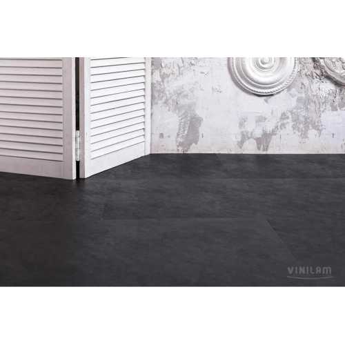 Фото Плитка ПВХ Vinilam Ceramo Stone Сланцевый черный 61607, 43 класс (940х470х8.0 мм)
